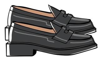 Classic comfortable footwear, shoes on platform vector