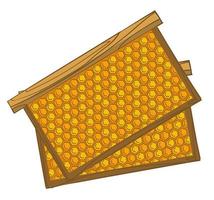 Beehive wooden frame with hexagonal cells vector