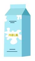 Milk in package, dairy product in shop or store vector