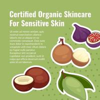 Certified organic skincare for sensitive skin vector