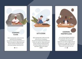 Classes and lessons teaching to cook and prepare vector