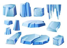 icebergs y masas de hielo a la deriva en el vector de superficie