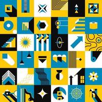 Abstract prints, squares and geometric shapes vector