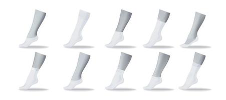 tipos de calcetines y largo, variedad de accesorios vector