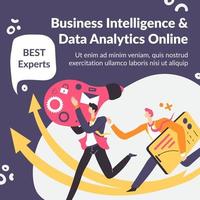 Business intelligence and data analytics online vector