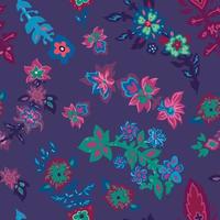 Floral seamless pattern, spring summer flowers vector