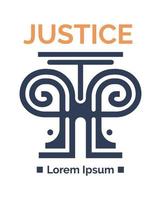 justicia y legislación, logotipo del vector escolar