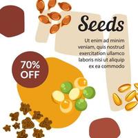 tienda de semillas con productos orgánicos y naturales vector