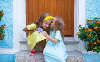 Adorable little girls during summer vacation photo