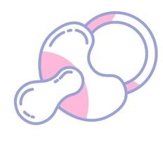 Baby sucker or pacifier, plastic item for newborn vector