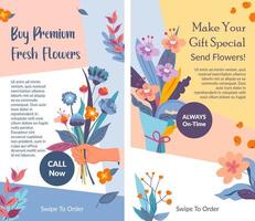 compre flores frescas de primera calidad, haga regalos especiales vector