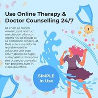 Use online therapy and doctor counselling web vector