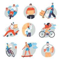 Delivery of goods and parcels, shopping order vector