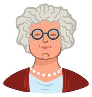 Grandmother wearing glasses elderly woman portrait vector