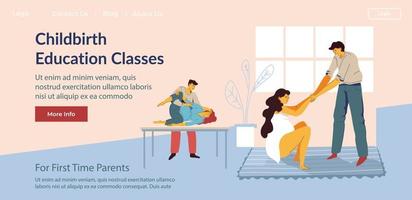 Childbirth education classes, woman with husband vector