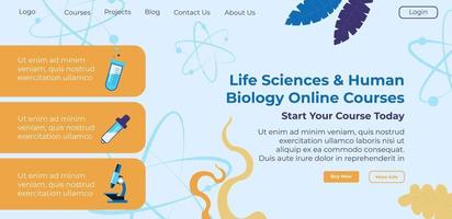Life science and human biology online courses vector