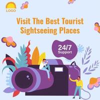 Visit best tourist sightseeing places, new trips vector