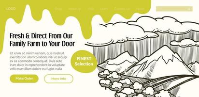 Fresh and direct from family farm to your door vector