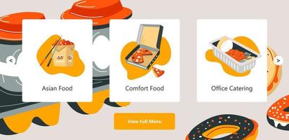 Office catering and comfort food service delivery vector