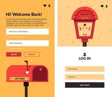 Mobile application for chatting sign up pages vector