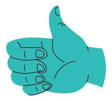 Hand showing thumb up gesture, approve sign vector