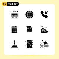 paquete de iconos de vector de stock de 9 signos y símbolos de línea para elementos de diseño de vector editables de auditoría de documento mundial de archivo de factura