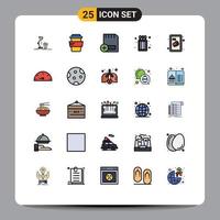 Set of 25 Modern UI Icons Symbols Signs for meat match box add fire hardware Editable Vector Design Elements