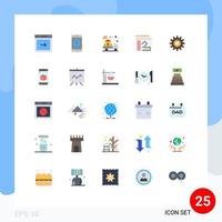 Group of 25 Flat Colors Signs and Symbols for settings copy sent notebook real Editable Vector Design Elements