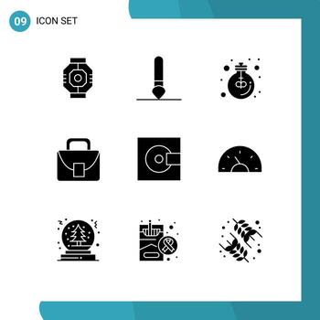 9 User Interface Solid Glyph Pack of modern Signs and Symbols of devices logistic business worker office Editable Vector Design Elements