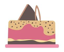 Delicious cake with chocolate and frosting vector