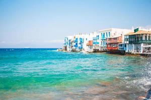 Beautiful Little Venice in Mykonos Island on Greece, Cyclades photo