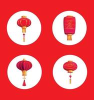 Chinese new year Festival Asian Paper Lanterns vector