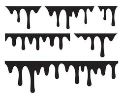 Set of a black paint drops seamless pattern vector