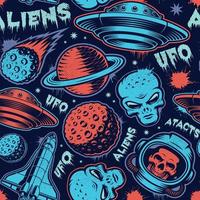 UFO seamless background vector
