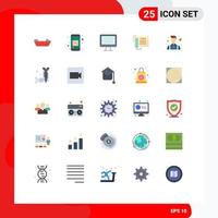 Modern Set of 25 Flat Colors and symbols such as businessman call ddos number telephone Editable Vector Design Elements