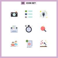 9 Universal Flat Colors Set for Web and Mobile Applications pong direction energy consumption compass mail Editable Vector Design Elements