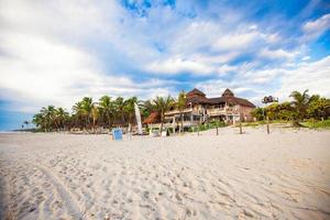 Picturesque bungalow-hotel on tropical beach, Mexico, Tulum photo