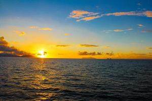 Amazing colorful sunset in Seychelles photo