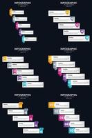 Vector 6 Infographics Pack Presentation slide template 5 Steps cycle diagrams and timelines