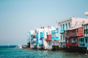 Beautiful Little Venice in Mykonos Island on Greece, Cyclades photo