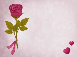 fondo romántico con rosa roja. ilustración vectorial tarjeta de amor vector