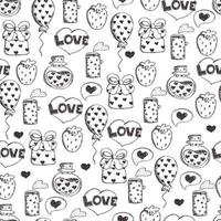 Seamless doodle sketch love pattern. Romantic seamless pattern. Love concept background. wallpaper, pattern fills, web page background,surface textures. vector