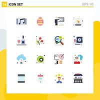 Group of 16 Modern Flat Colors Set for creative edit egg design business Editable Pack of Creative Vector Design Elements