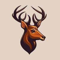 deer head logo vector animal mascot illustration isolated