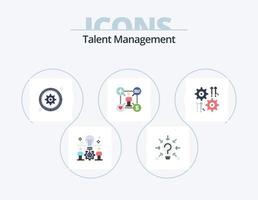 Talent Management Flat Icon Pack 5 Icon Design. like. user. solution. target. cog vector