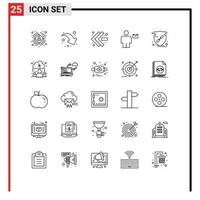 Set of 25 Modern UI Icons Symbols Signs for arrow trust fast forward letter envelope Editable Vector Design Elements