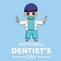 vector graphic of national dentist's day good for national dentist's day celebration. flat design. flyer design.flat illustration.