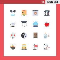 Universal Icon Symbols Group of 16 Modern Flat Colors of cup autumn webpage mixer cook Editable Pack of Creative Vector Design Elements