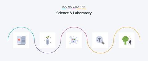 paquete de iconos de ciencia plana 5 que incluye. ciencia. ciencia. ADN ciencia vector