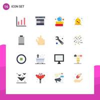 Set of 16 Modern UI Icons Symbols Signs for electric wedding bell books wedding bell Editable Pack of Creative Vector Design Elements
